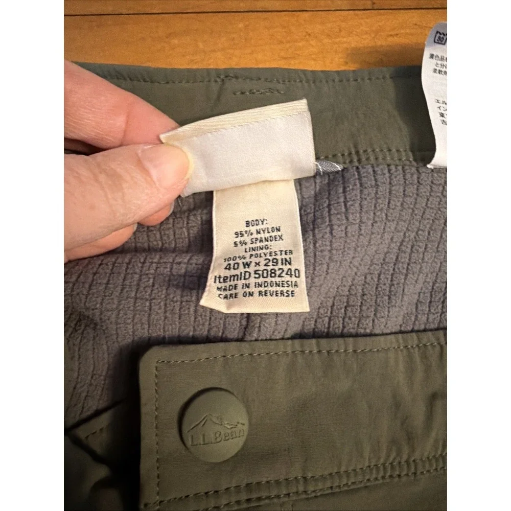 LL Bean Pants Mens 40x29 Cresta Fleece Lined Hiking Quick dry Sun Protection